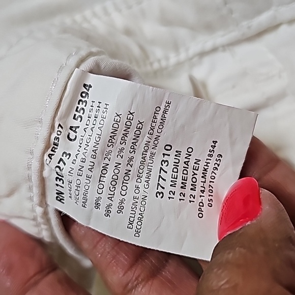 Lee Relaxed Fit Shorts Sz 12 Bright White - Picture 7 of 11